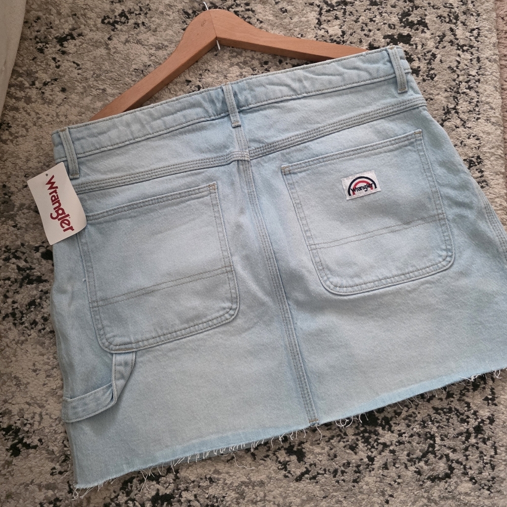 Wrangler Denim Skirt Cargo Style Womens 12 Western Chic Boho 90s Cowgirl NWT